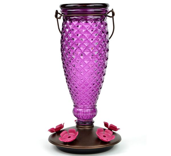 Perky-Pet® Diamond Wine Top-Fill Glass Hummingbird Feeder