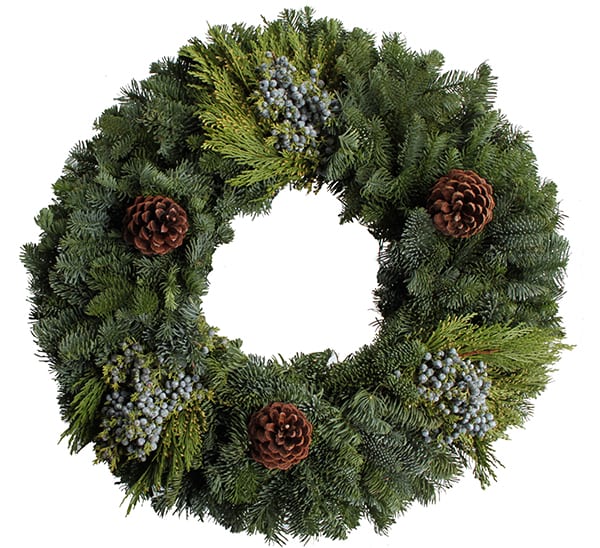 mixed wreath with cones