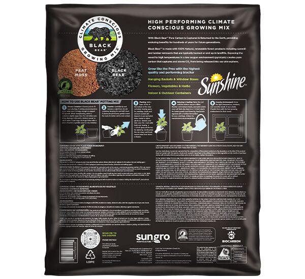 back of Black Bear Potting Mix
