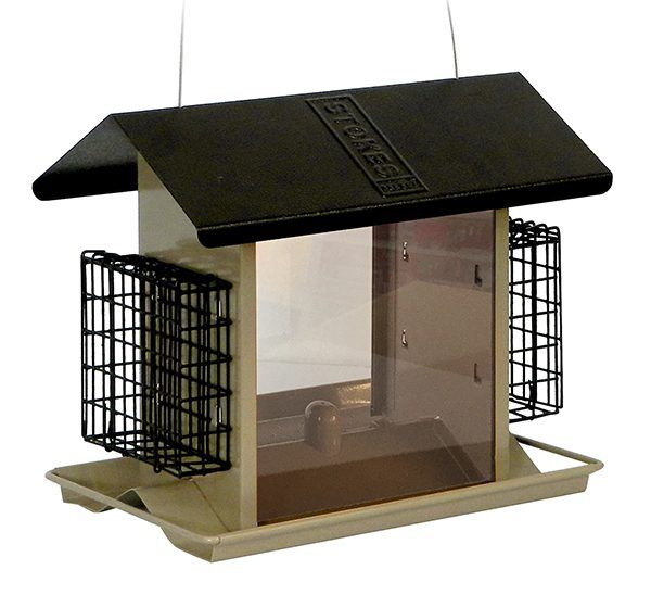 More Birds Large Hopper Bird Feeder with Suet Holders