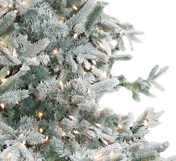 Flocked Durham Pine 9 ' Clear Lights