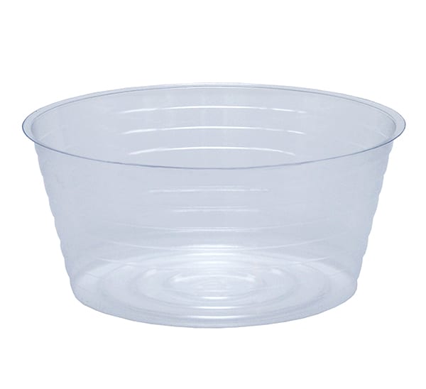 deep clear plastic saucer